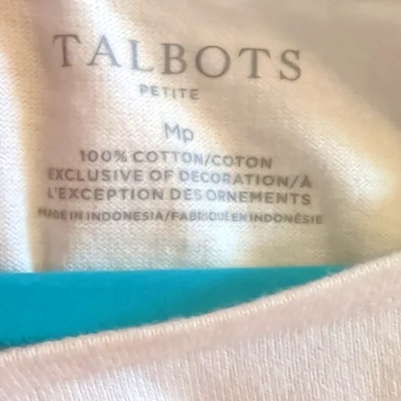 Talbots Knot Top Striped Size Medium Petite - Picture 3 of 6